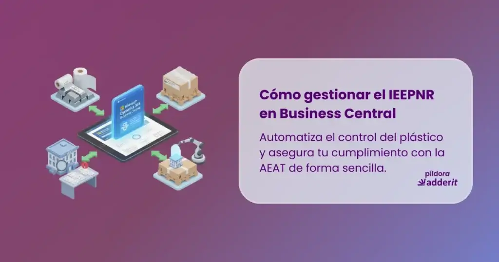 Ilustración 3D de gestión logística y cumplimiento del impuesto al plástico IEEPNR con Microsoft Dynamics 365 Business Central.