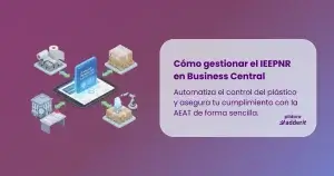 Ilustración 3D de gestión logística y cumplimiento del impuesto al plástico IEEPNR con Microsoft Dynamics 365 Business Central.