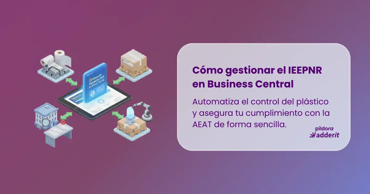 Ilustración 3D de gestión logística y cumplimiento del impuesto al plástico IEEPNR con Microsoft Dynamics 365 Business Central.