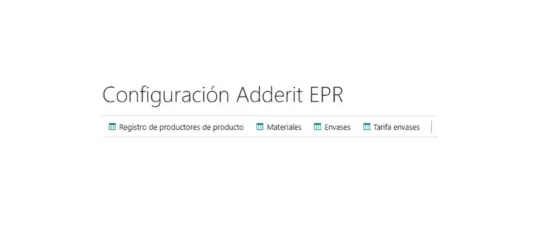Captura de la portada de configuración de Adderit EPR para Microsoft Dynamics 365 Business Central.