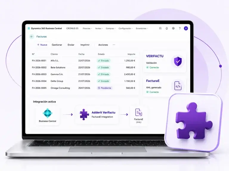 Integración de Adderit Verifactu con FacturaE en Business Central
